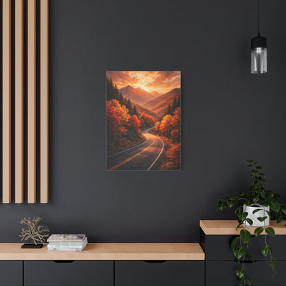 Autumn Mountain Road Landscape Wall Art & Canvas Print