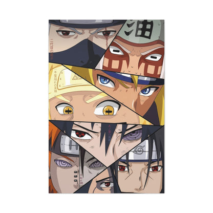 Naruto Epic Shinobi Eyes Collage Poster Wall Art & Canvas Print