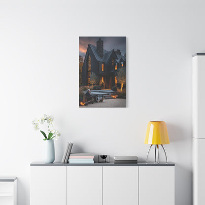 Lavish Black Farmhouse Courtyard Wall Art & Canvas Print
