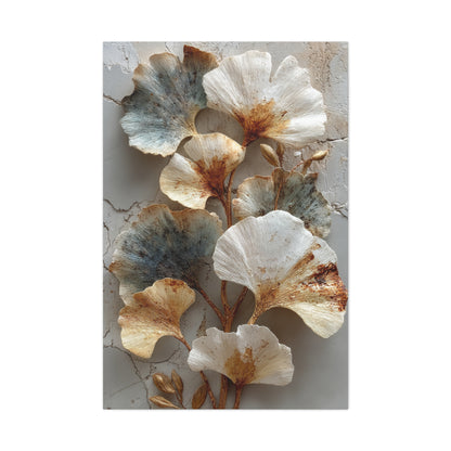 Textured Ginkgo Botanical Wall Art & Canvas Print