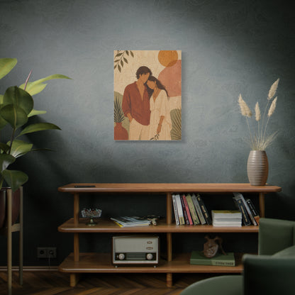 Bohemian Faceless Couple Portrait Wall Art & Canvas Print