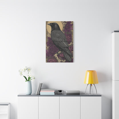 Dark Raven Moon Folk Wall Art & Canvas Print