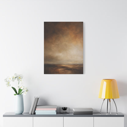 Earthy Brown Horizon Abstraction Wall Art & Canvas Print