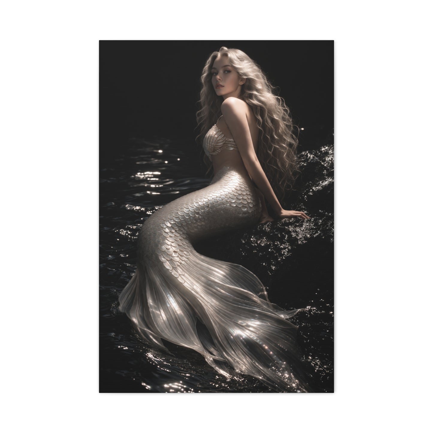 Pearl Ivory Mermaid Portrait Wall Art & Canvas Print