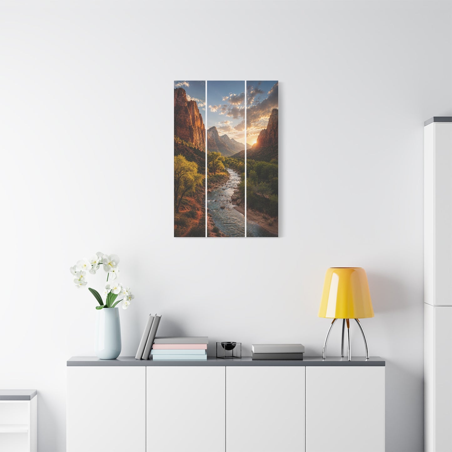 Zion Canyon Triptych Landscape Wall Art & Canvas Print