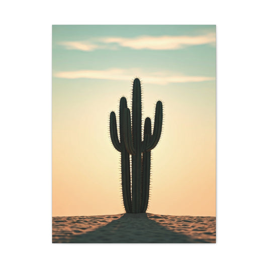 Lone Saguaro Desert Sunset Silhouette Wall Art & Canvas Prints