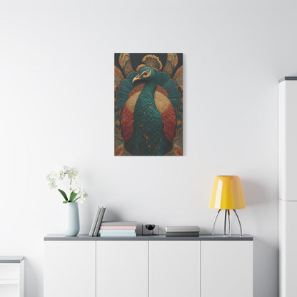 Regal Peacock Ornamental Wall Art & Canvas Print