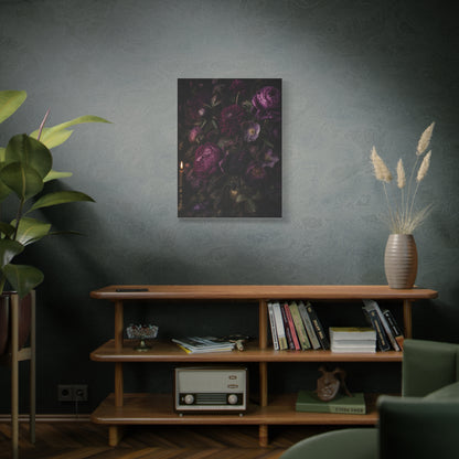 Dark Floral Still Life Candlelight Wall Art & Canvas Print