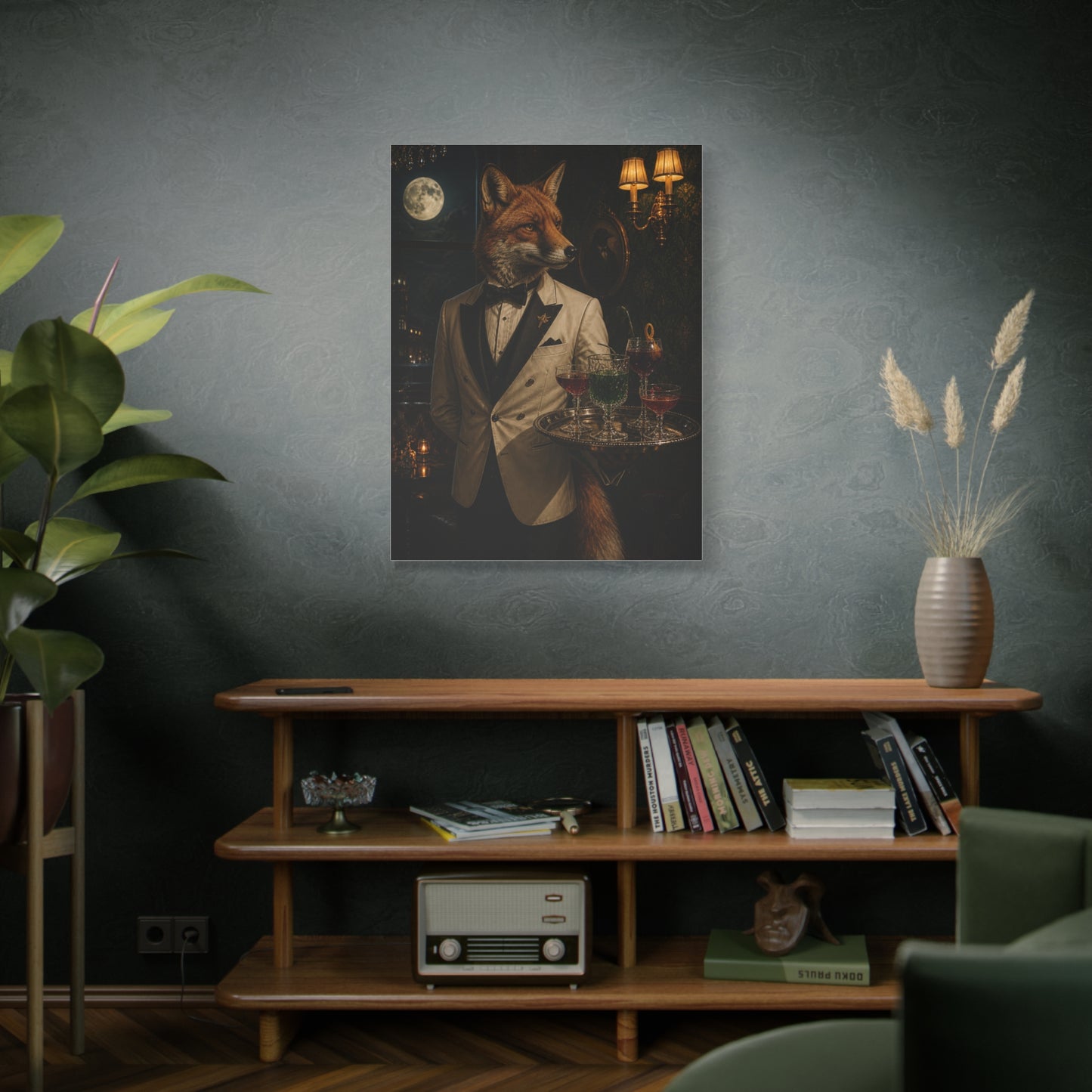 Fox Cocktail Waiter Speakeasy Wall Art & Canvas Print
