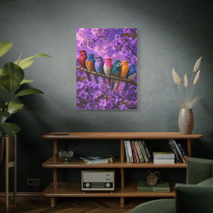Vibrant Blossom Birds Garden Wall Art & Canvas Print