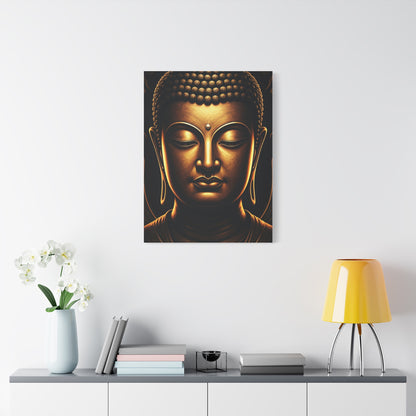 Sacred Golden Calm Buddha Portrait Wall Art & Canvas Prints
