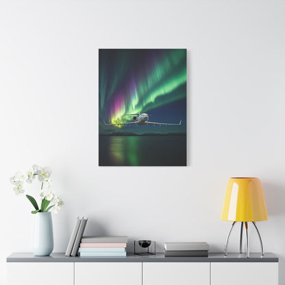 Northern Lights Jet Flight Wall Art & Canvas Prints