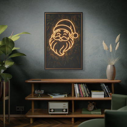 Amber Neon Santa Botanical Wall Art & Canvas Print