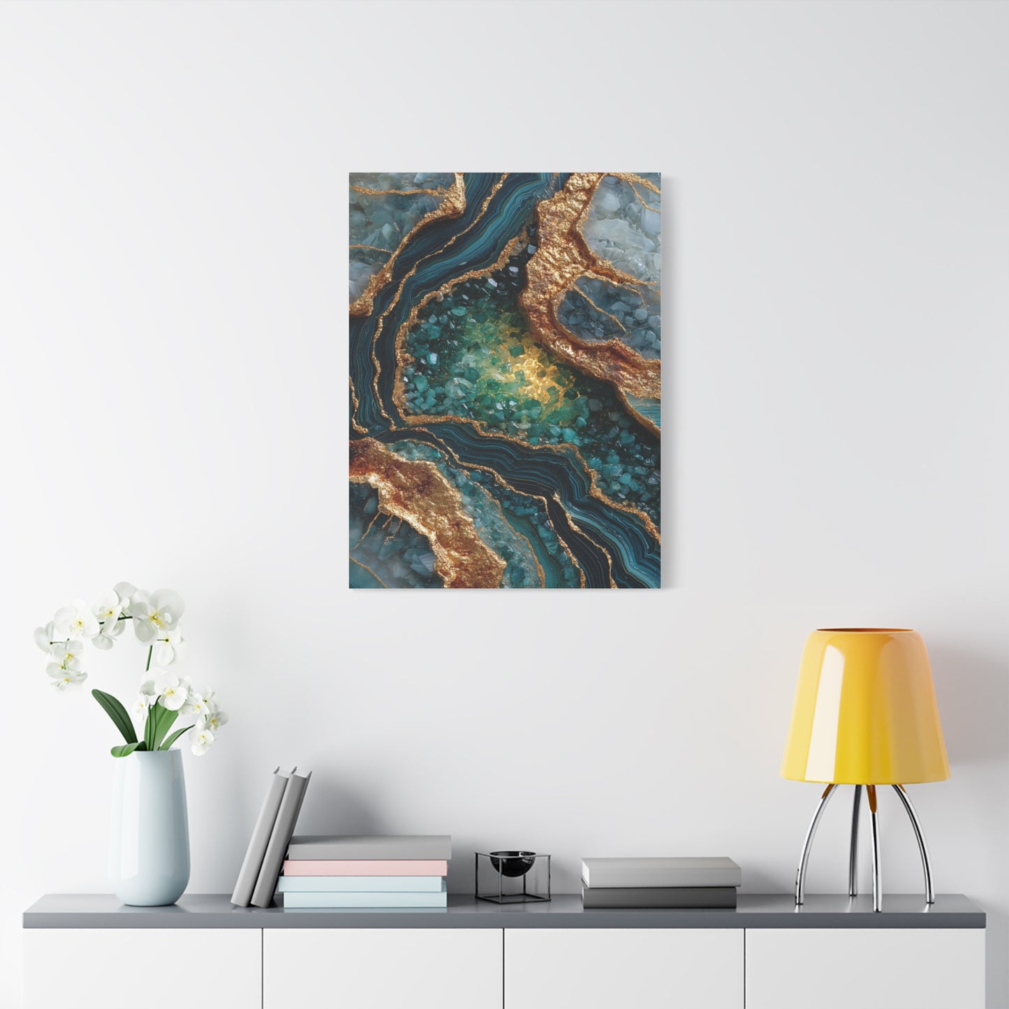 Emerald Gold Geode Abstract Wall Art & Canvas Print