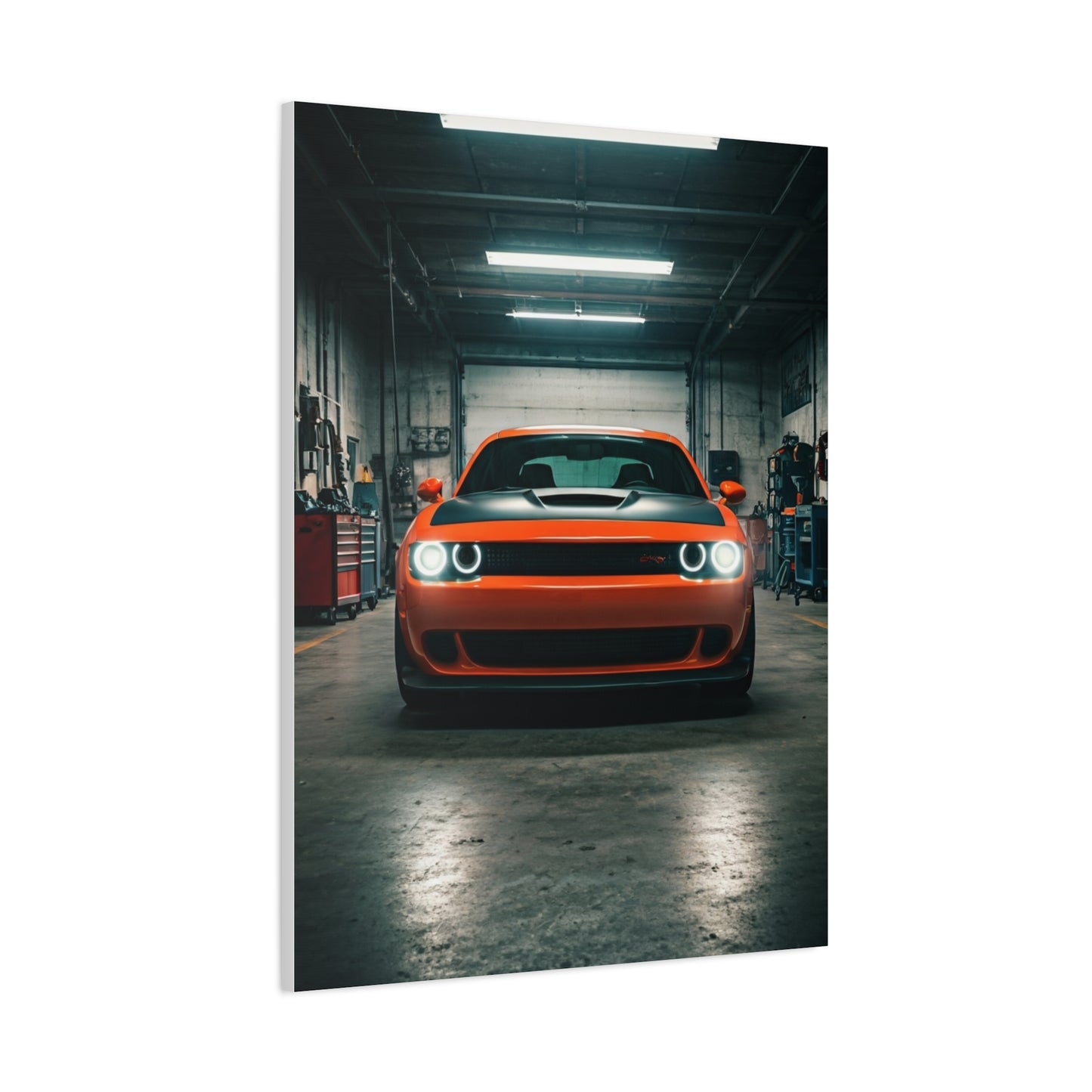 Dodge Challenger Demon Industrial Garage Presence Wall Art & Canvas Prints