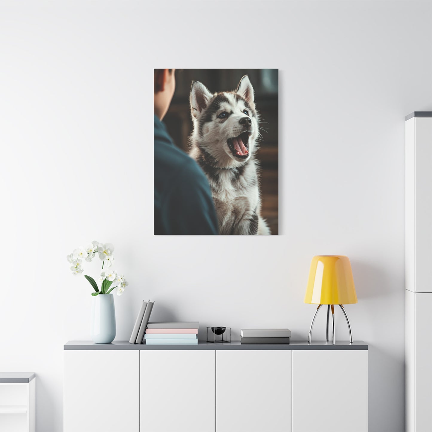 Joyful Howl Husky Wall Art & Canvas Print