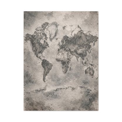 Vintage World Map Wash Wall Art & Canvas Print