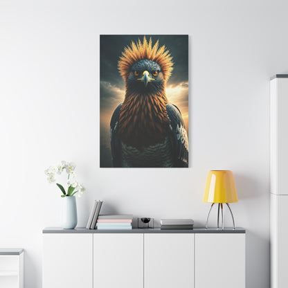 Regal Crowned Raptor Portrait Wall Art & Canvas Prints