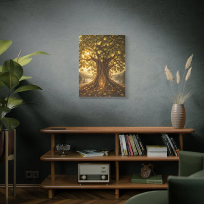 Golden Bodhi Tree Illumination Wall Art & Canvas Print