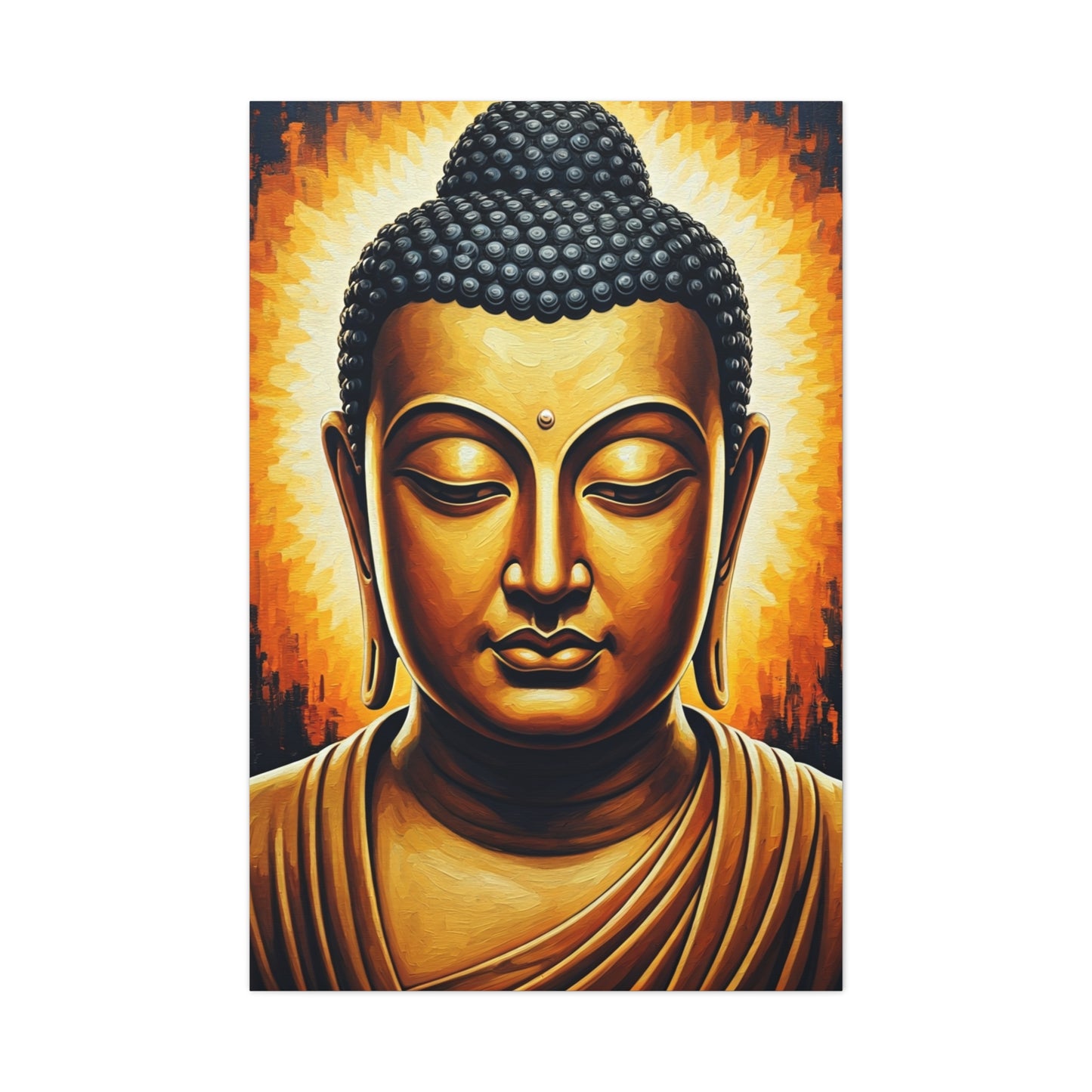 Golden Serenity Buddha Portrait