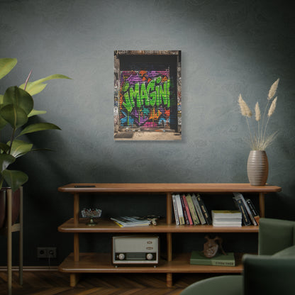 Imagine Graffiti Alley Door Street Wall Art & Canvas Print