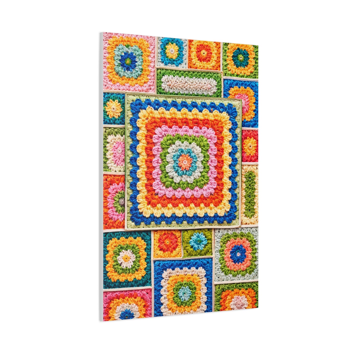 Granny-Square Concentric Abstraction Wall Art & Canvas Print