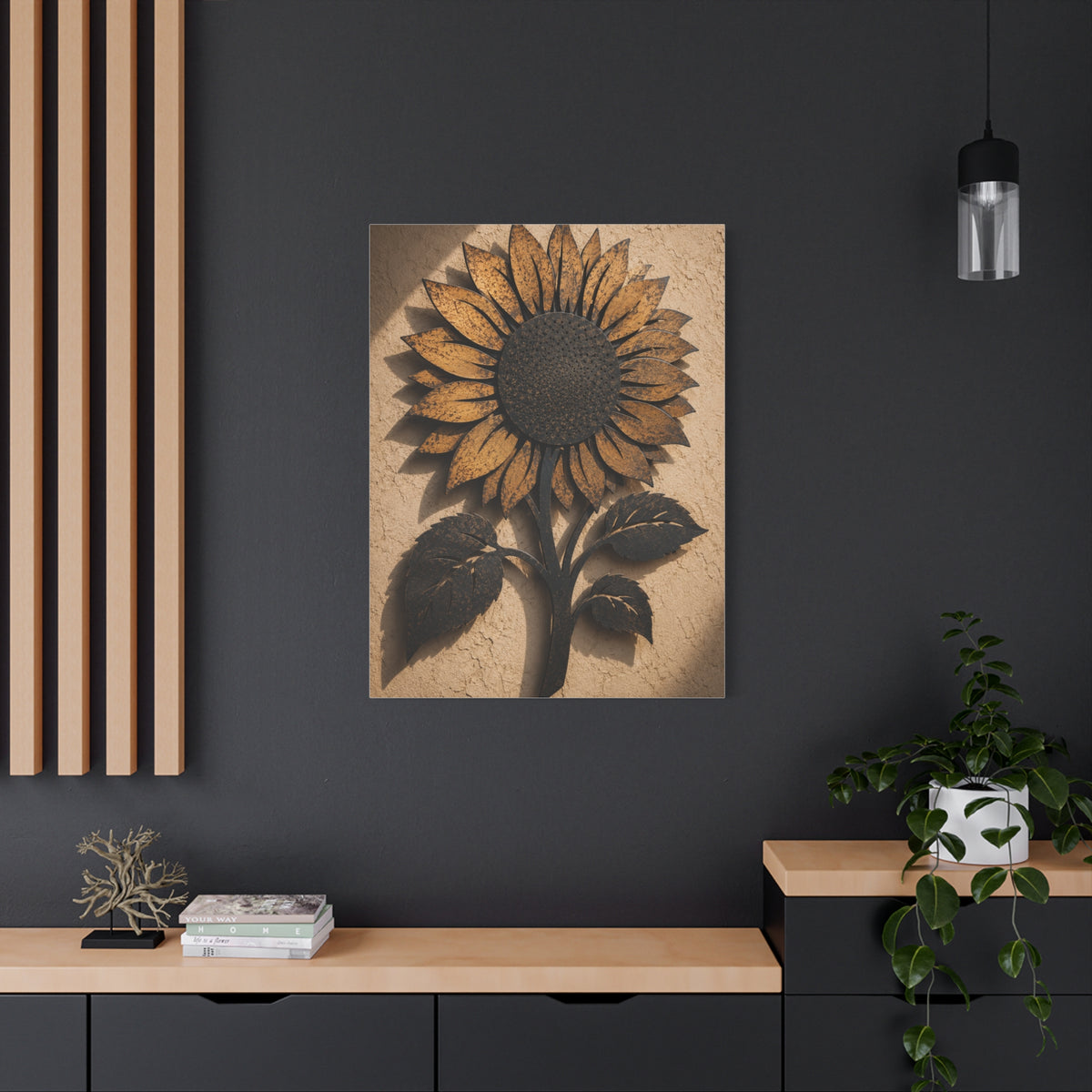Rustic Iron Sunflower Wall Sculpture Wall Art & Canvas Print