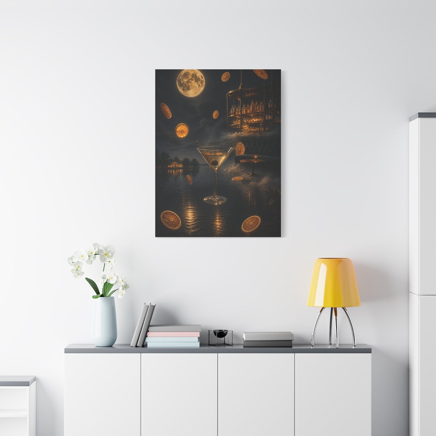 Surreal Moonlit Martini Dreamscape Wall Art & Canvas Print