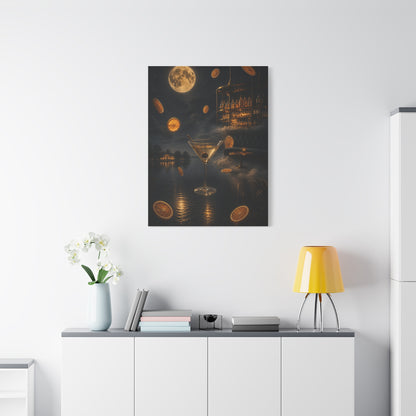 Surreal Moonlit Martini Dreamscape Wall Art & Canvas Print