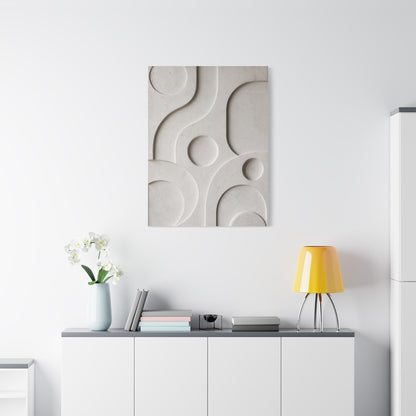 Monumental White Concrete Relief Wall Art & Canvas Print