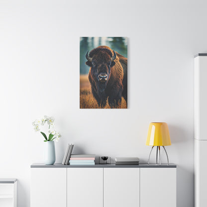 American Bison in Autumn Prairie Light Wall Art & Canvas Print