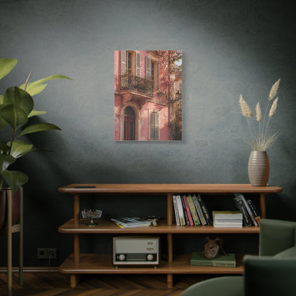Romantic European Pink Facade Wall Art & Canvas Print