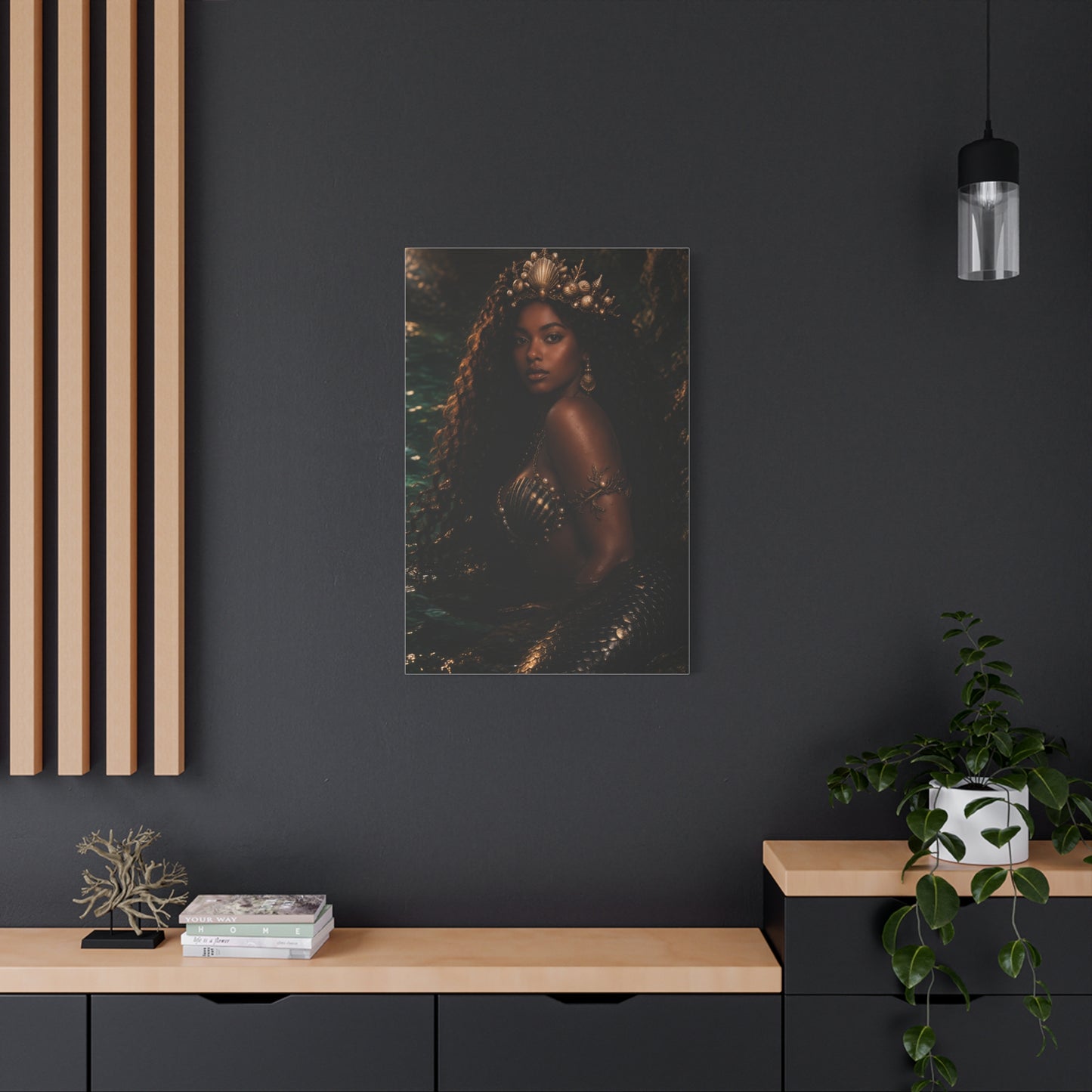 Regal Ocean Queen Mermaid Portrait Wall Art & Canvas Print