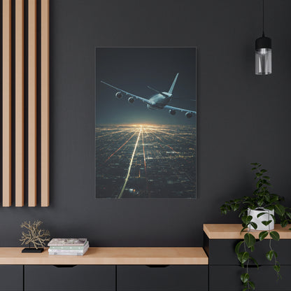 Night Runway Takeoff Journey Wall Art & Canvas Prints