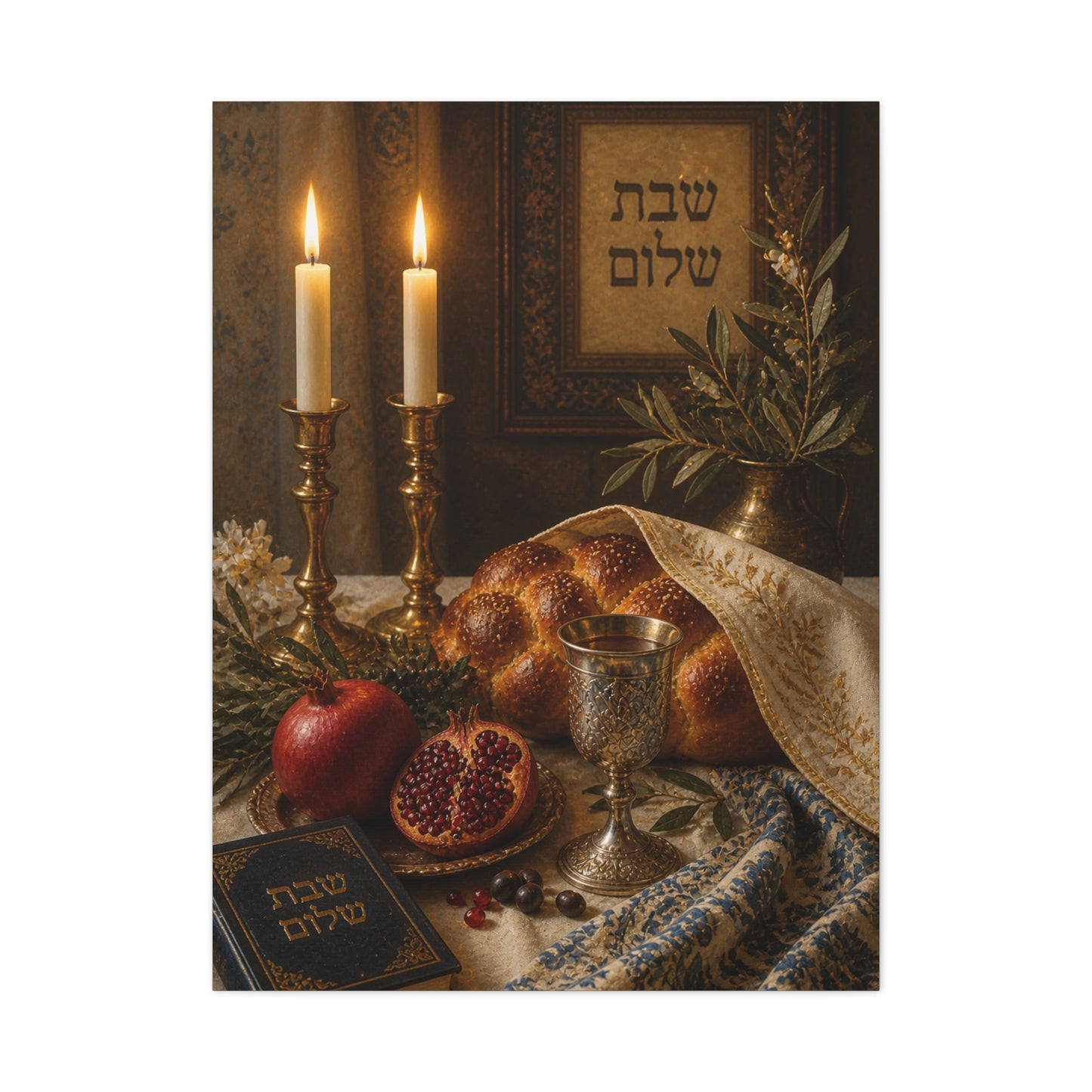 Shabbat Blessing Sacred Table Wall Art & Canvas Print