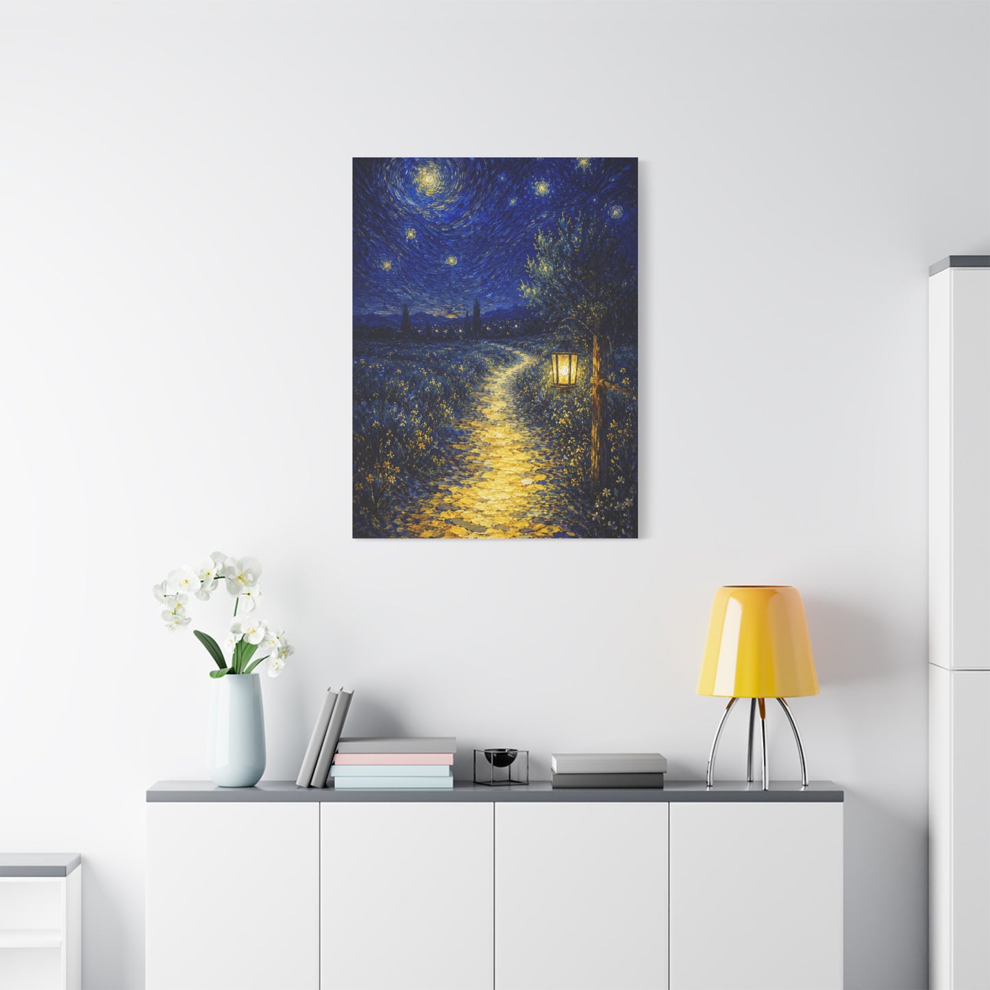 John 8:12 Lantern Path Scripture Wall Art & Canvas Print