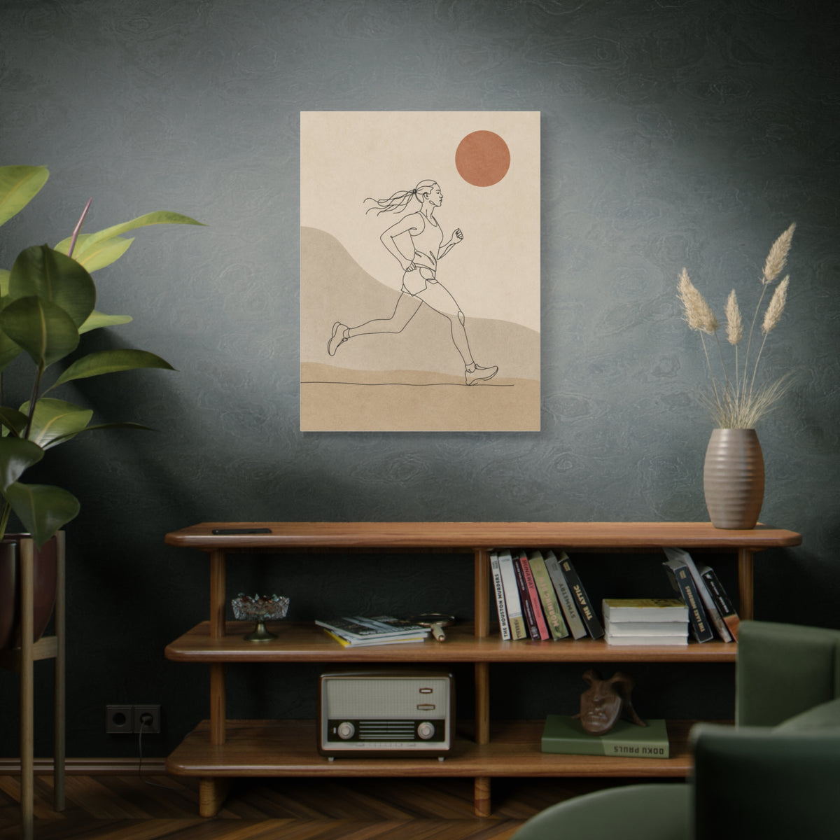 Scandinavian Runner Line Art Sports Wall Art & Canvas Print