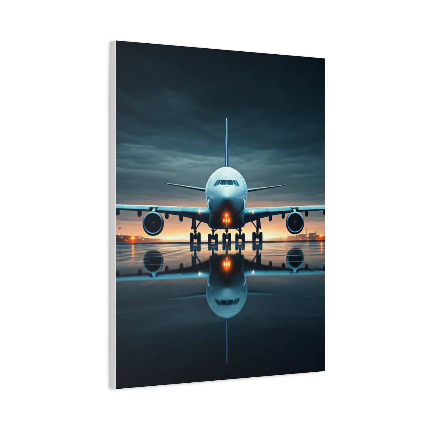 Runway Jet Reflection Wall Art & Canvas Prints