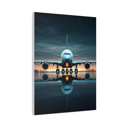 Runway Jet Reflection Wall Art & Canvas Prints