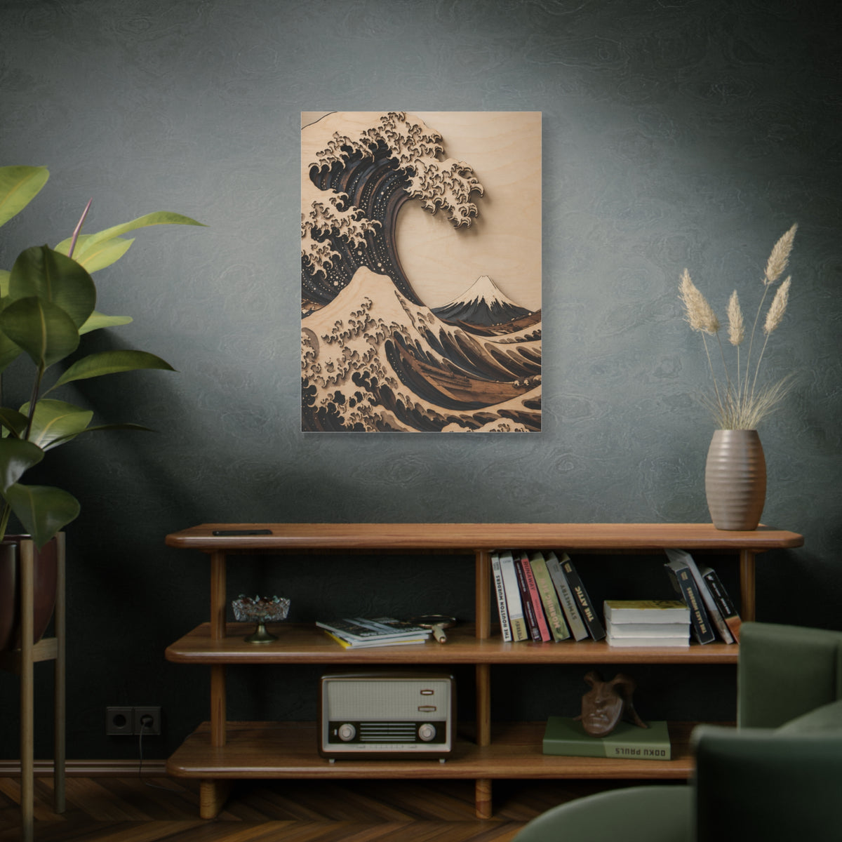 Layered Wood Great Wave Relief Wall Art & Canvas Print