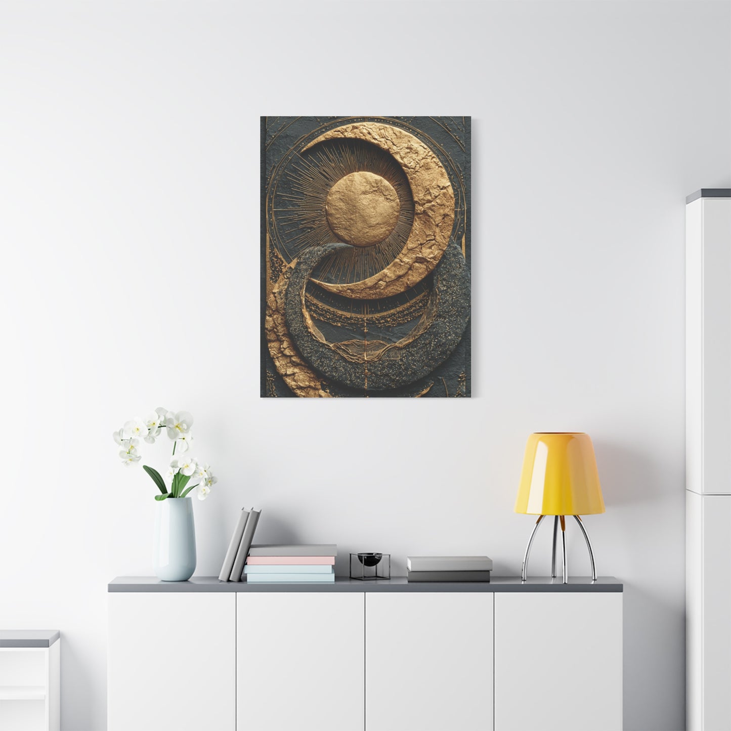 Celestial Gold Eclipse Wall Art & Canvas Print