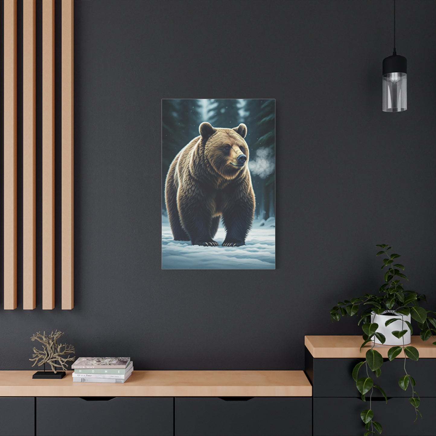 Snowy Landscape Grizzly Bear Wall Art & Canvas Prints