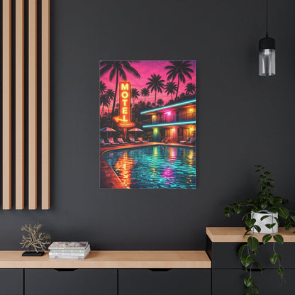 Surreal Pop-Art Motel Night Scene Wall Art & Canvas Print