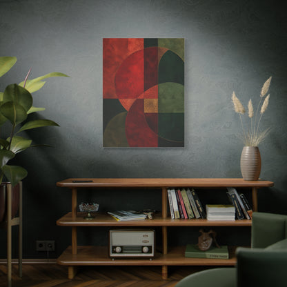 Red and Emerald Geometric Abstract Wall Art & Canvas Print