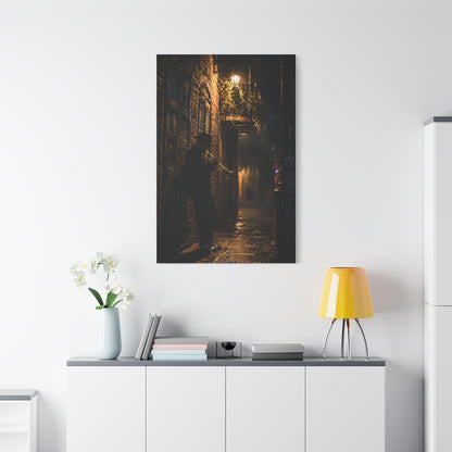 French Quarter Alley Trumpet Scene Wall Art & Canvas Print
