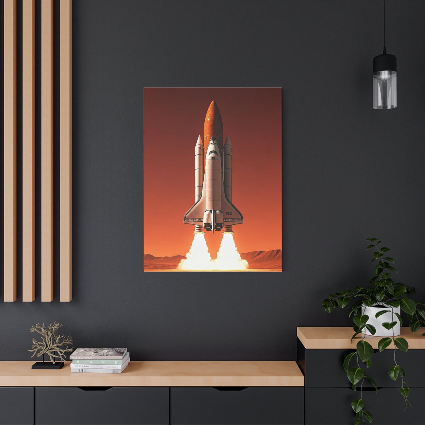 Red Sky Rocket Launch Wall Art & Canvas Prints