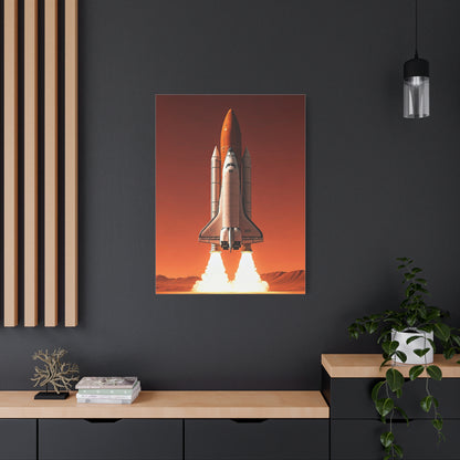 Red Sky Rocket Launch Wall Art & Canvas Prints