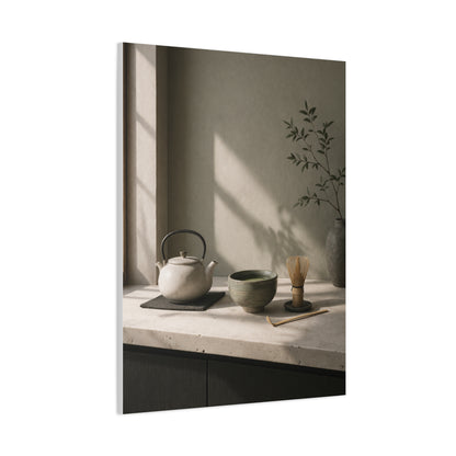 Japandi Tea Kitchen Minimal Still Life Wall Art & Canvas Print