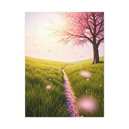 Dreamy Sakura Petal Meadow Path Wall Art & Canvas Prints