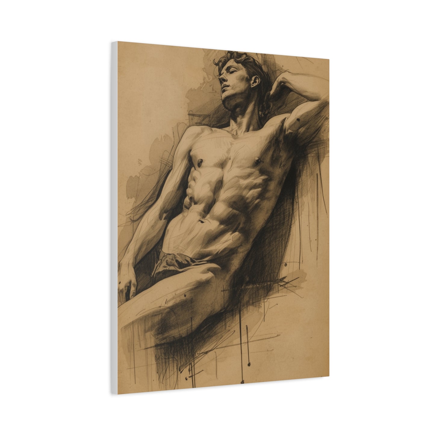 Charcoal Expression Male Study Wall Art & Canvas Print